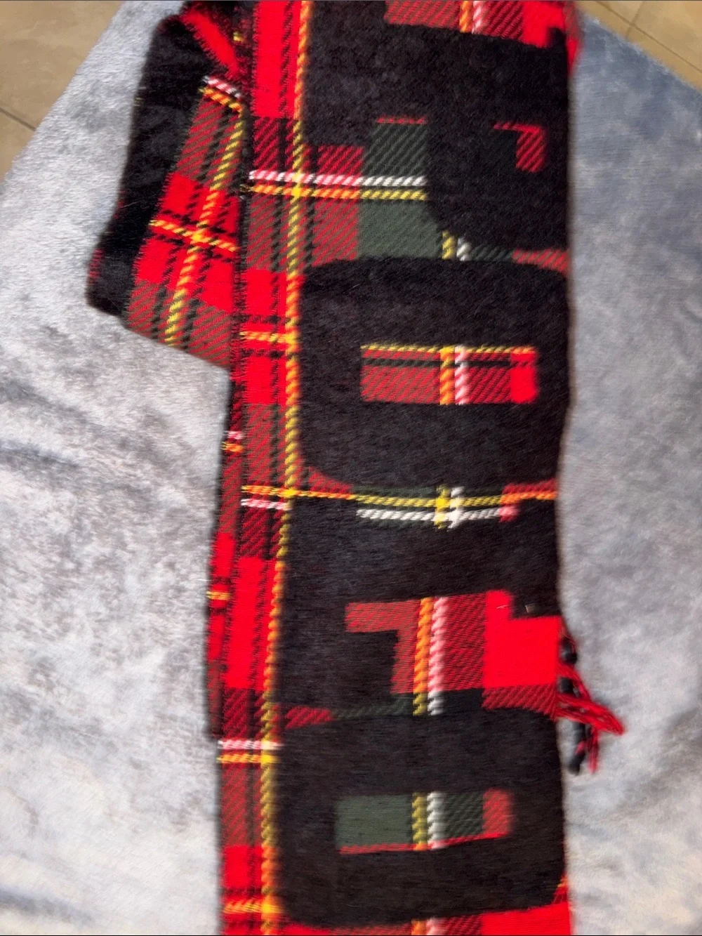 Polo by Ralph Lauren Red & Green Tartan Wool Scarf